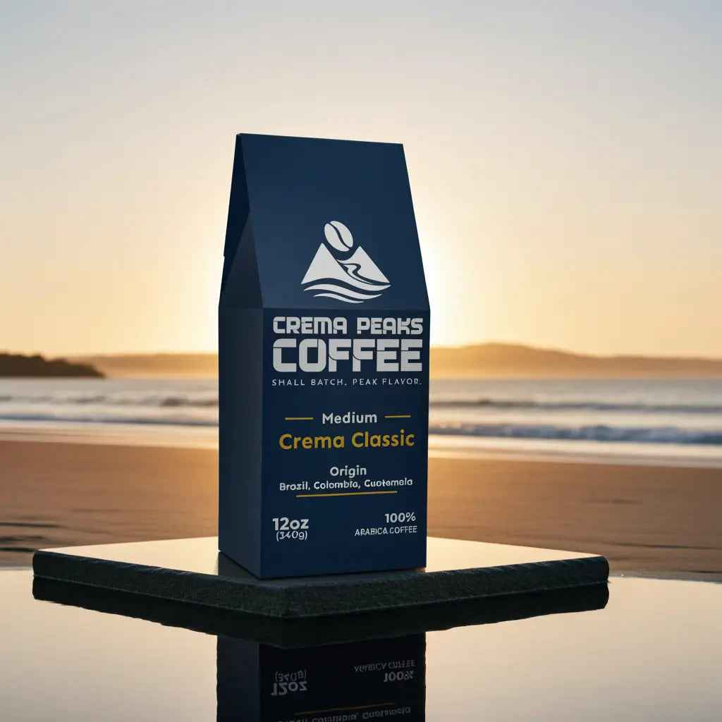 Crema Classic, Your Everyday Coffee — Elevated. Rich praline sweetness with a smooth, balanced finish. - Crema Peaks Coffee