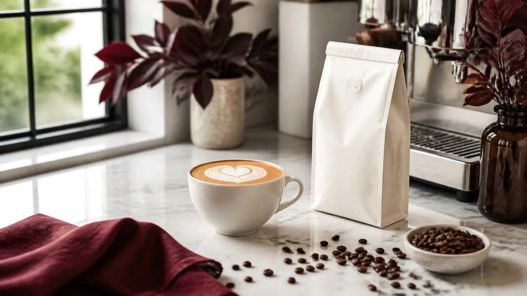 A home barista brewing premium specialty coffee at home — Crema Peaks purity-tested Arabica beans deliver café-quality flavor for a fraction of the $7 latte price.