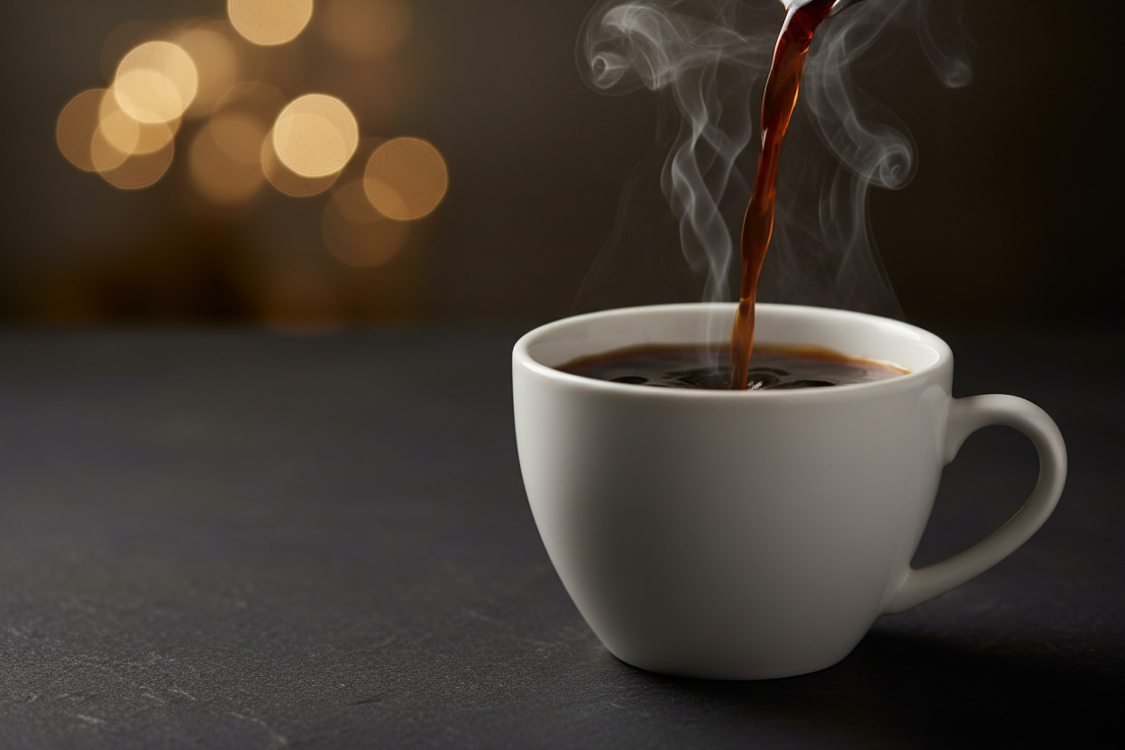 A bag of Crema Peaks purity-tested specialty coffee beside a third-party lab testing report, representing mycotoxin-free and heavy metal-free coffee standards.