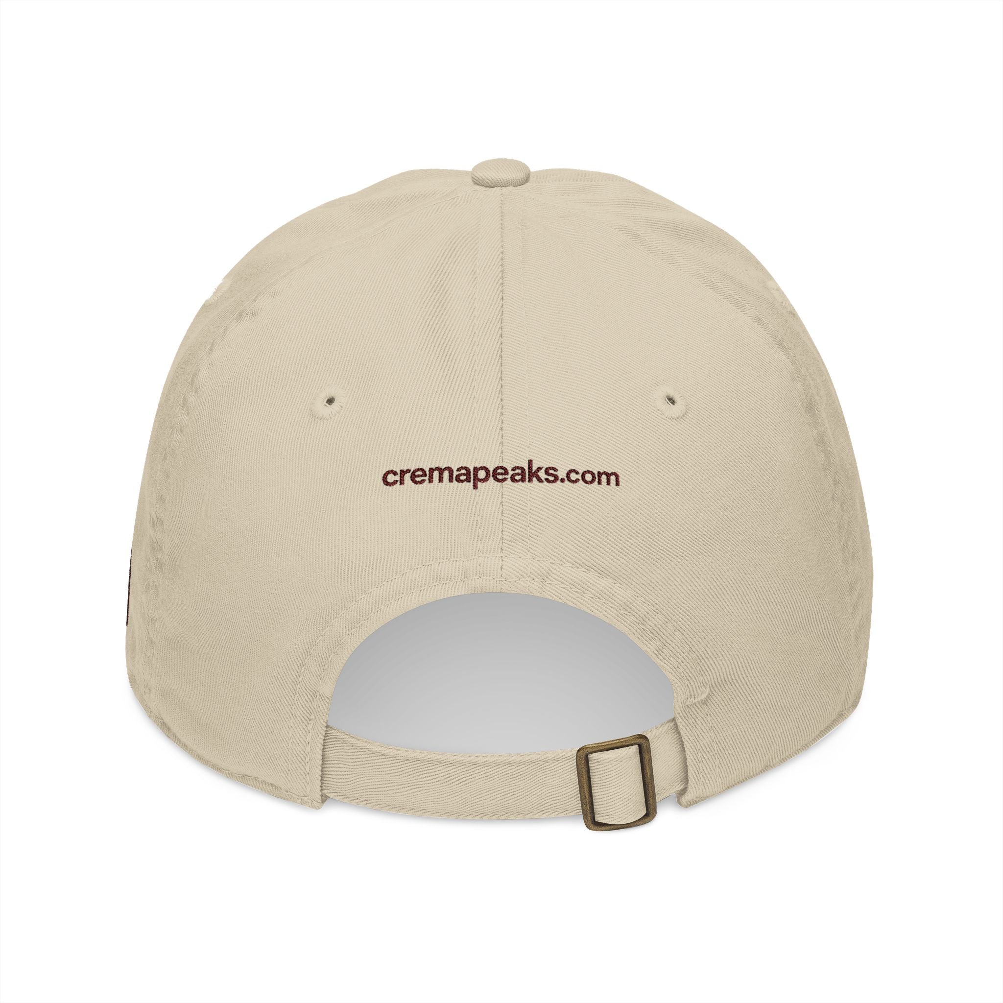 Crema Peaks Embroidered Baseball Cap — Organic Cotton Coffee Logo Hat
