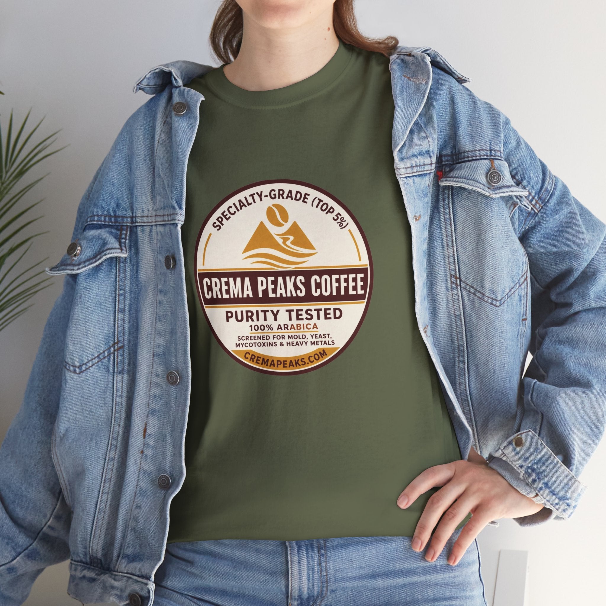 Coffee Logo T-Shirt — "Crema Peaks Coffee" Vintage Badge Tee