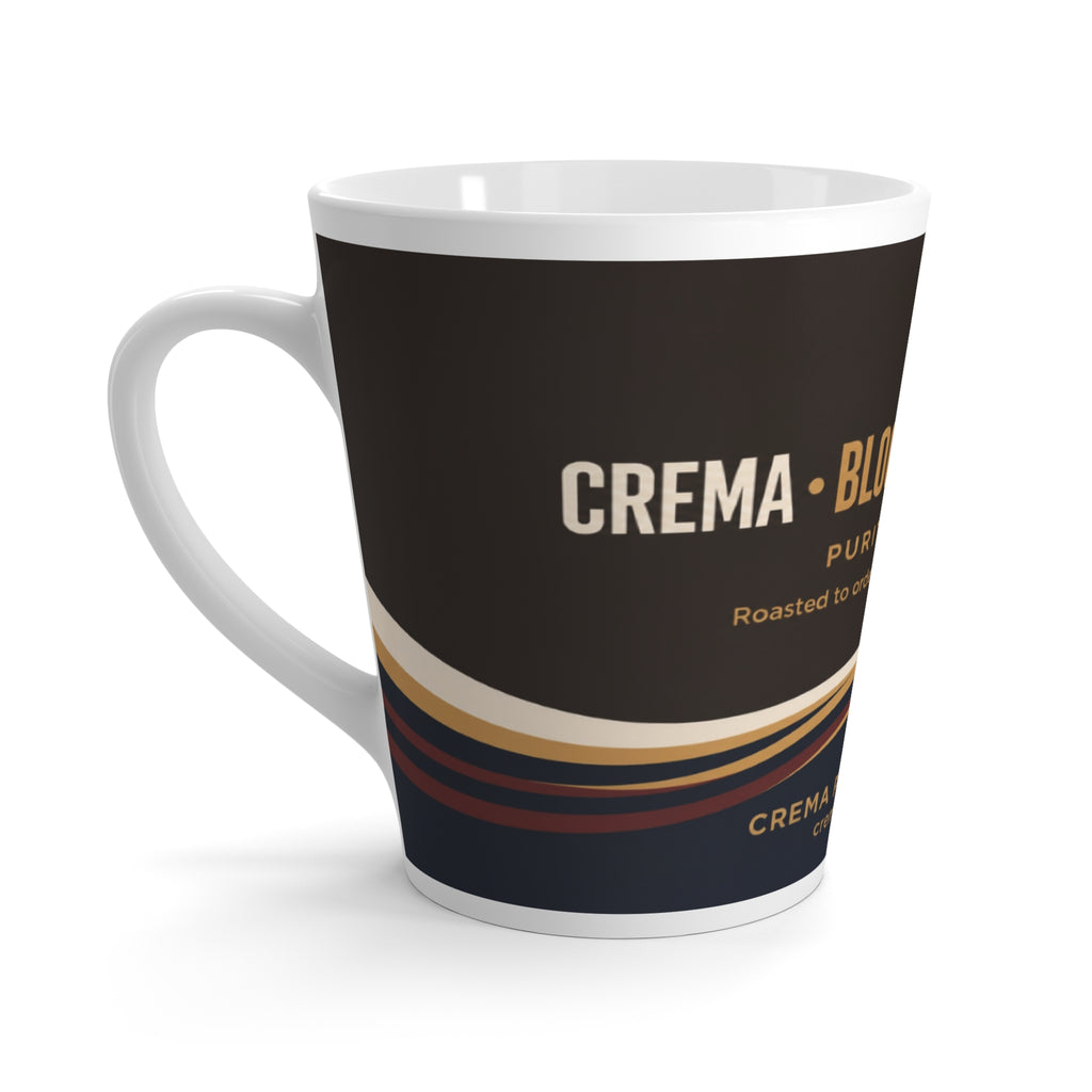 Latte Mug - Crema Peaks Coffee Vintage Roast Logo Mug