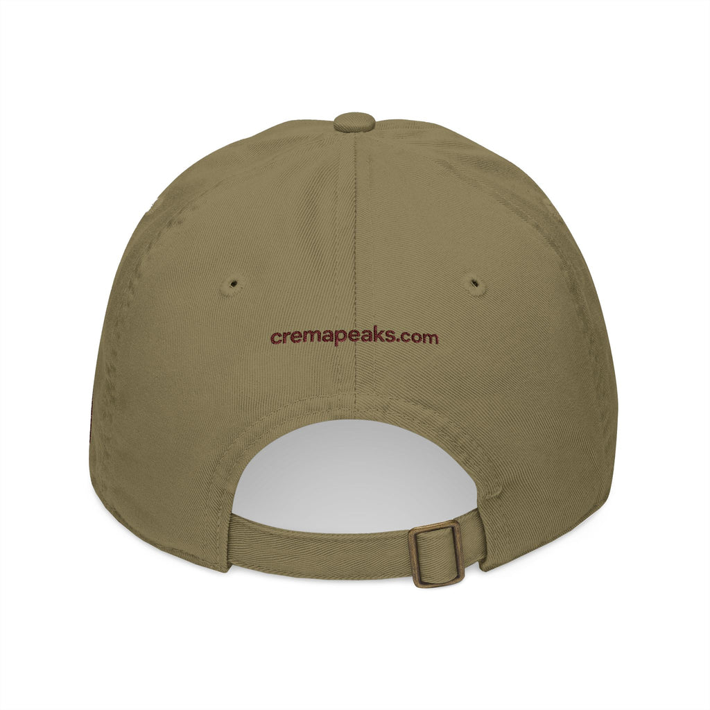 Crema Peaks Embroidered Baseball Cap — Organic Cotton Coffee Logo Hat