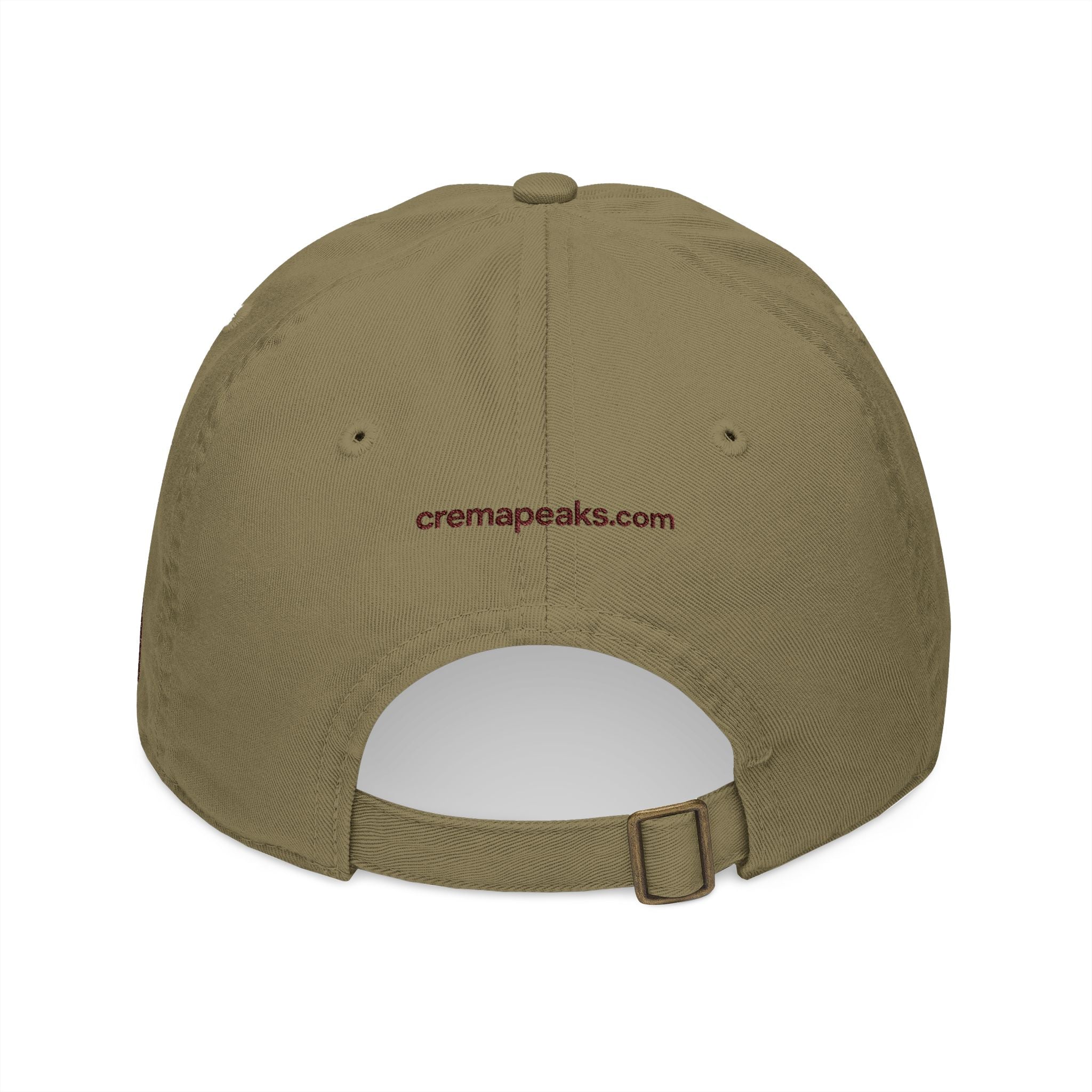 Crema Peaks Embroidered Baseball Cap — Organic Cotton Coffee Logo Hat