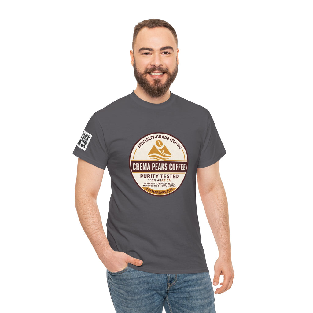 Coffee Logo T-Shirt — "Crema Peaks Coffee" Vintage Badge Tee