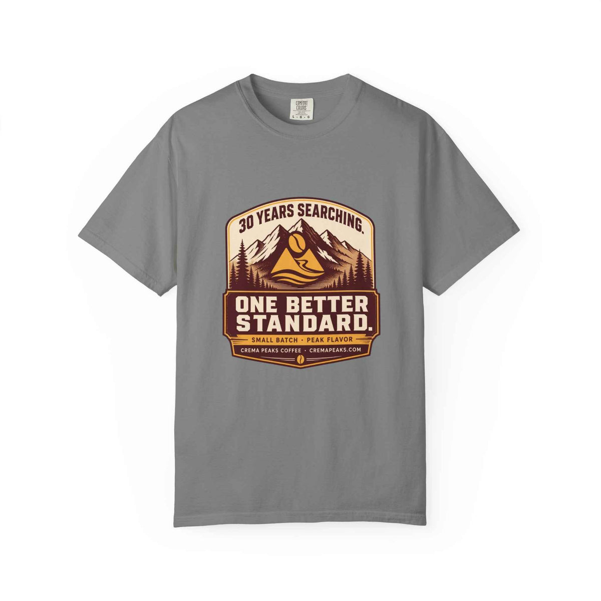 T-Shirt — 'One Better Standard' Vintage Mountain Badge Tee