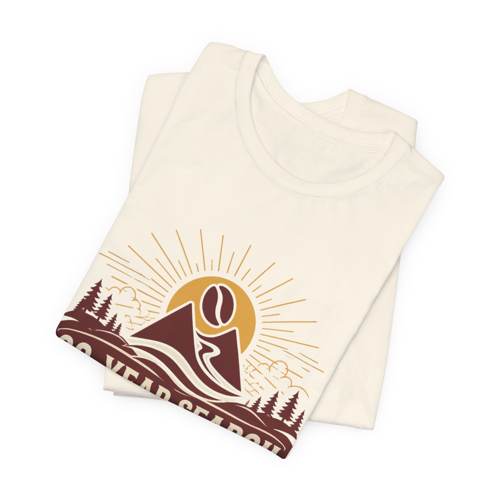 Coffee Adventure T‑Shirt — "30‑Year Search for Great Coffee" Vintage Mountain Graphic