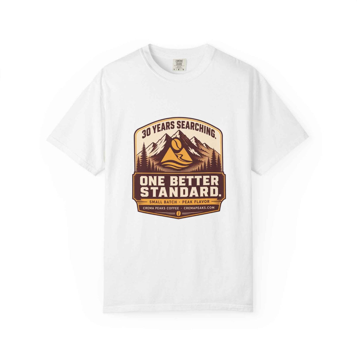 T-Shirt — 'One Better Standard' Vintage Mountain Badge Tee