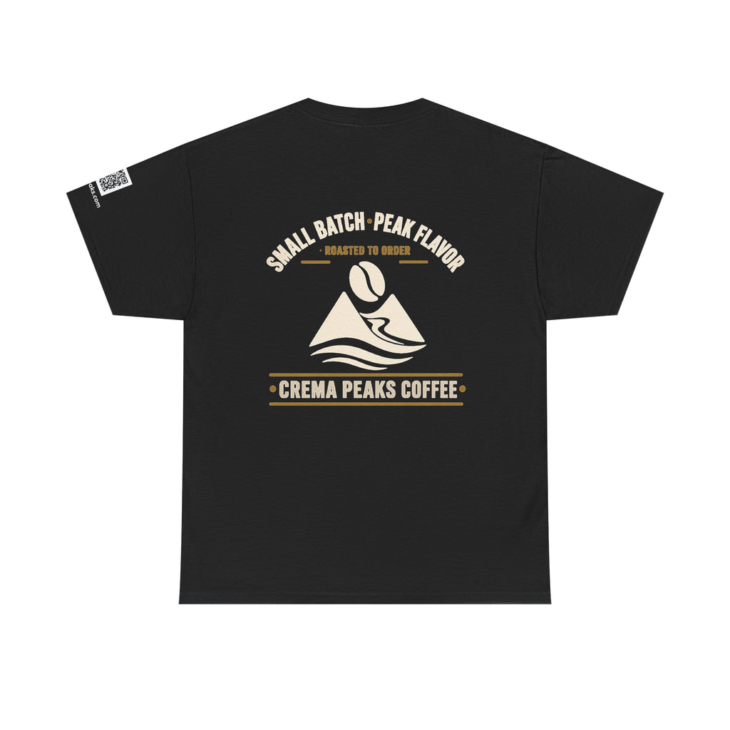 Coffee Tee — "Crema Peaks Coffee" Small Batch Logo T-Shirt