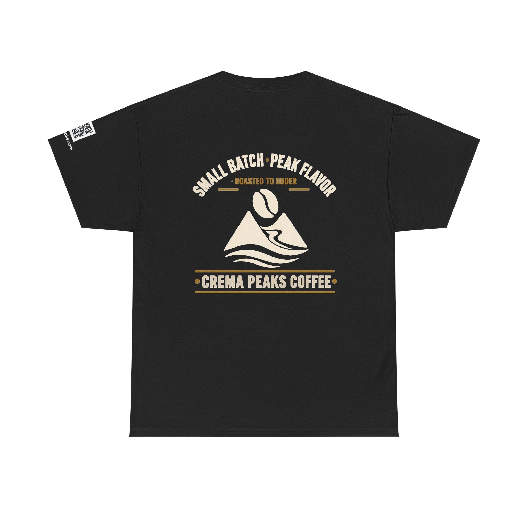 Coffee Tee — "Crema Peaks Coffee" Small Batch Logo T-Shirt