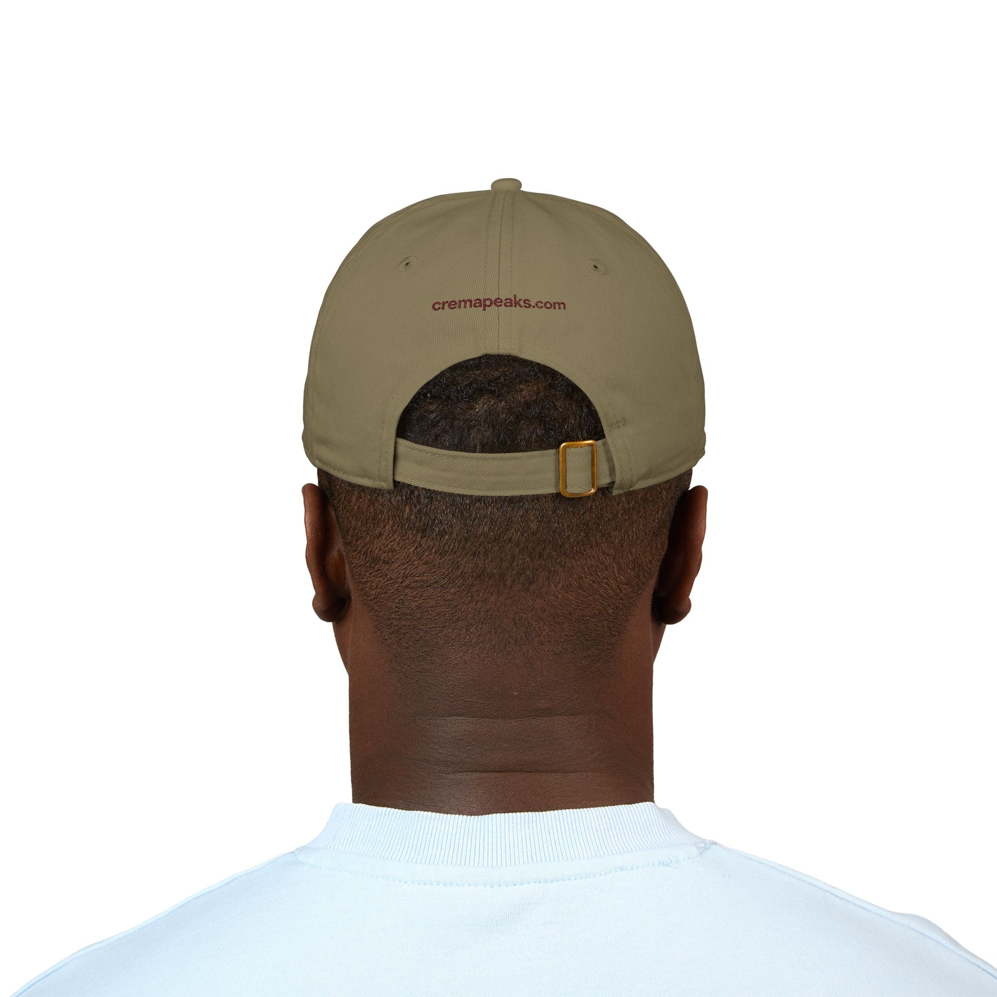 Crema Peaks Embroidered Baseball Cap — Organic Cotton Coffee Logo Hat