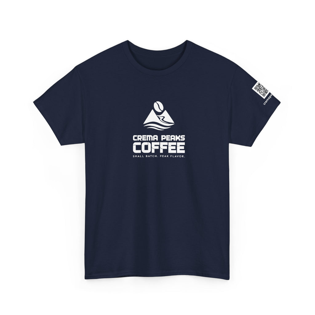 Coffee Tee — "Crema Peaks Coffee" Small Batch Logo T-Shirt