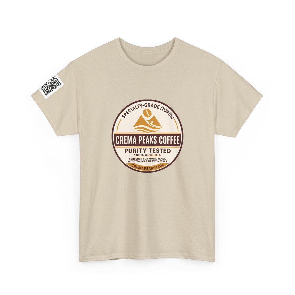 Coffee Logo T-Shirt — "Crema Peaks Coffee" Vintage Badge Tee