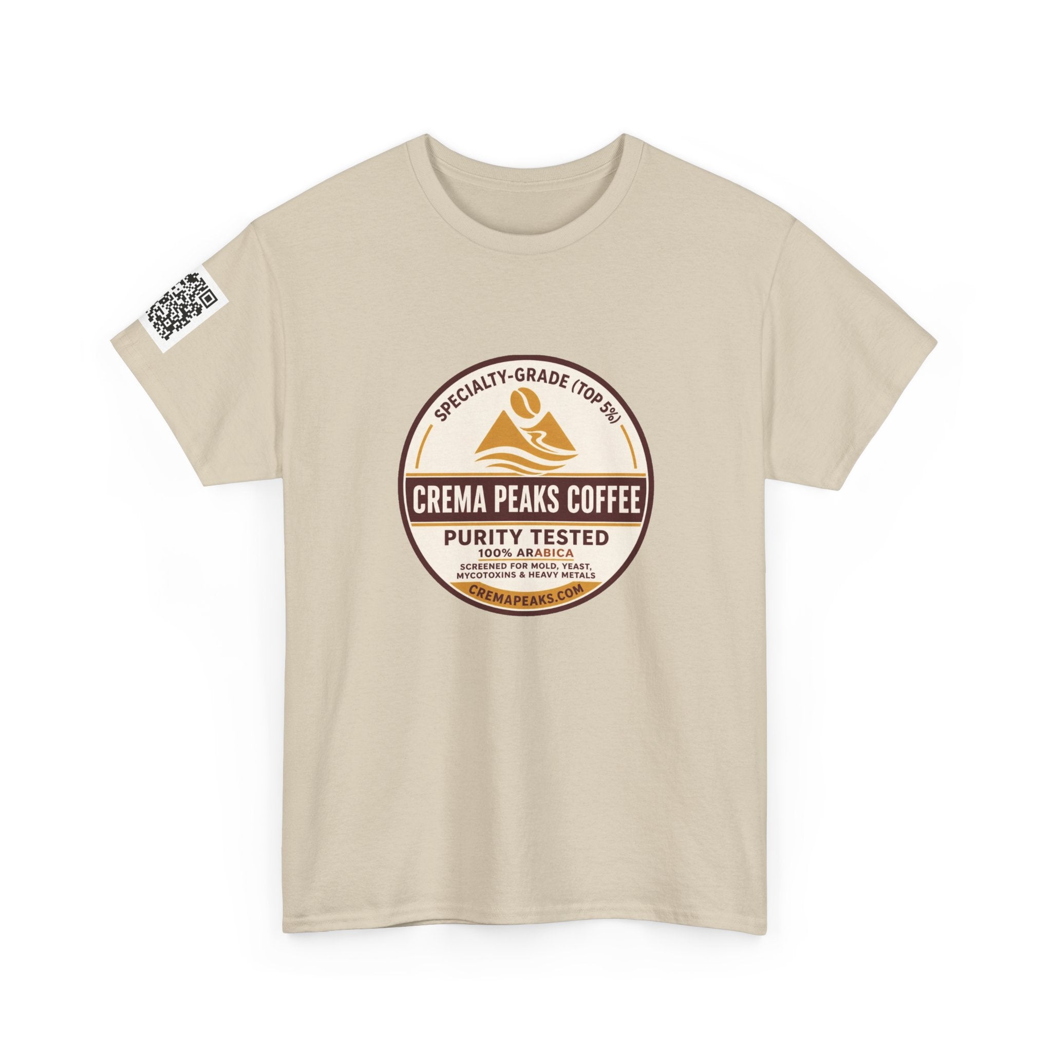 Coffee Logo T-Shirt — "Crema Peaks Coffee" Vintage Badge Tee