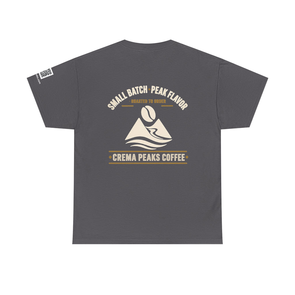 Coffee Tee — "Crema Peaks Coffee" Small Batch Logo T-Shirt
