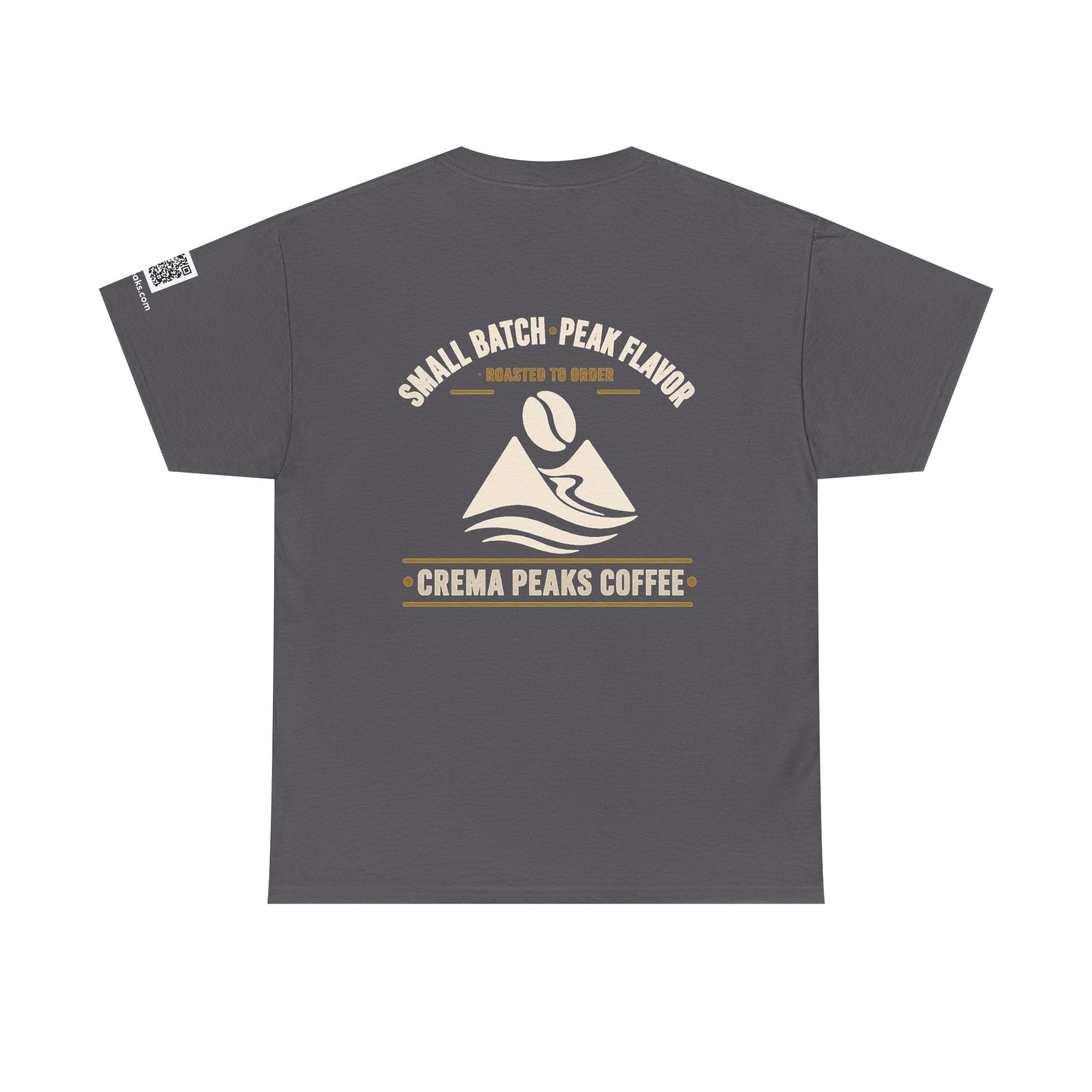 Coffee Tee — "Crema Peaks Coffee" Small Batch Logo T-Shirt