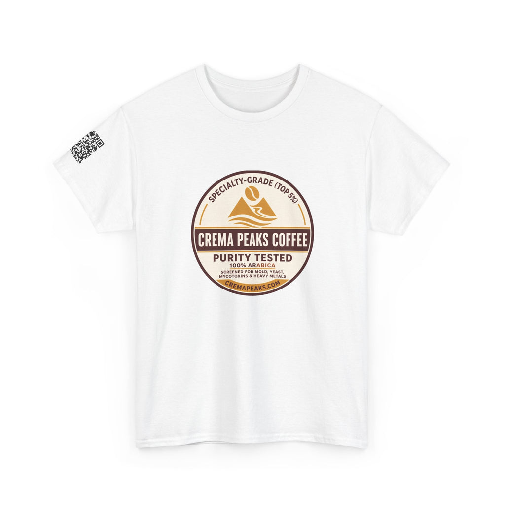 Coffee Logo T-Shirt — "Crema Peaks Coffee" Vintage Badge Tee