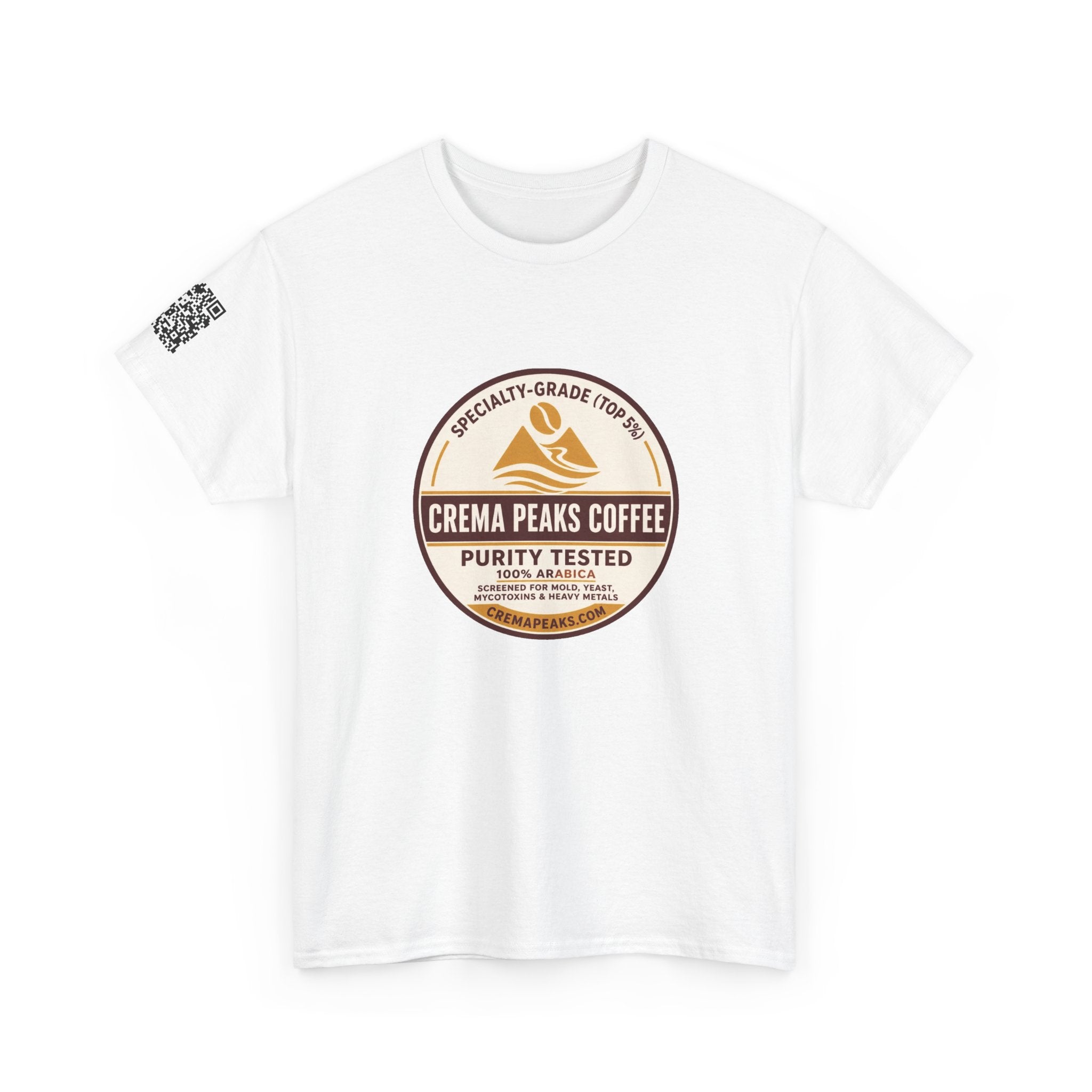 Coffee Logo T-Shirt — "Crema Peaks Coffee" Vintage Badge Tee