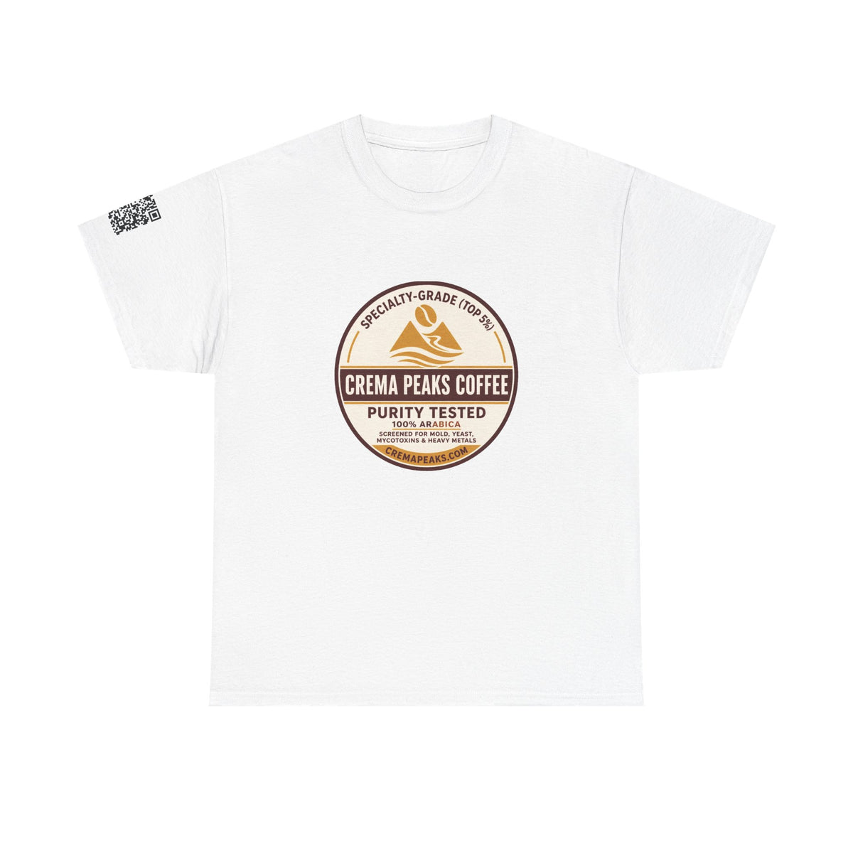 Coffee Logo T-Shirt — "Crema Peaks Coffee" Vintage Badge Tee