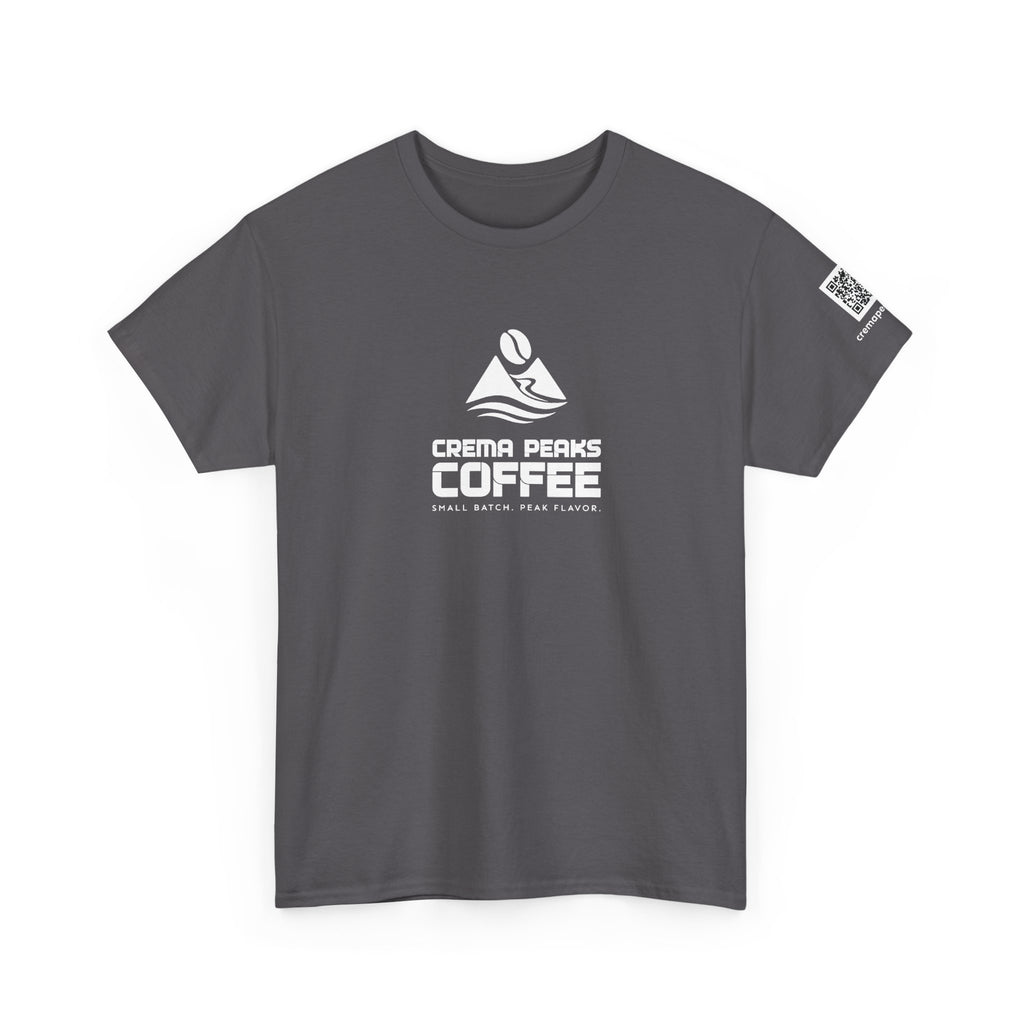 Coffee Tee — "Crema Peaks Coffee" Small Batch Logo T-Shirt
