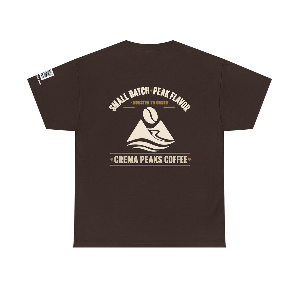 Coffee Tee — "Crema Peaks Coffee" Small Batch Logo T-Shirt