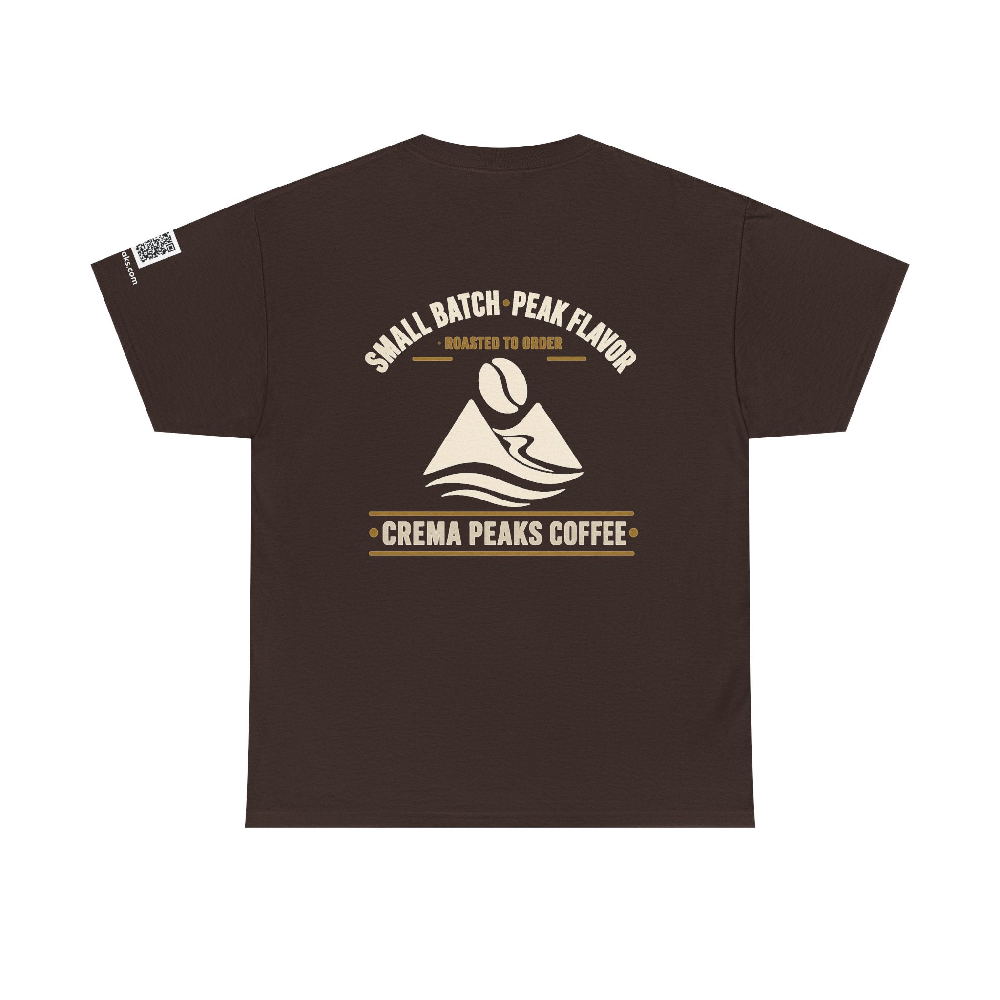 Coffee Tee — "Crema Peaks Coffee" Small Batch Logo T-Shirt