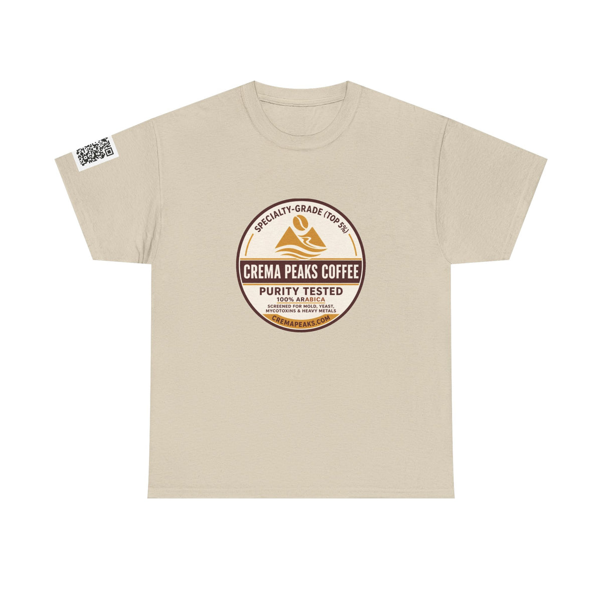 Coffee Logo T-Shirt — "Crema Peaks Coffee" Vintage Badge Tee