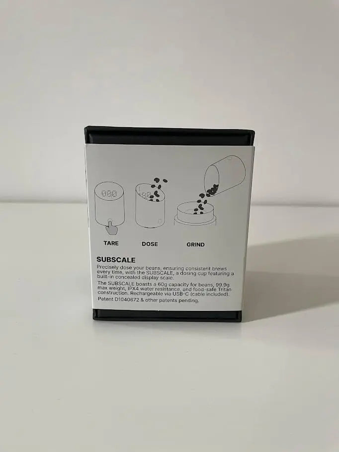 Digital Dosing Cup with LED Display – Sleek & Precise Scale - Subminimal Subscale Dosing & Brewing Accessories, Measures Coffee Grounds for Espresso - Black - Crema Peaks Coffee