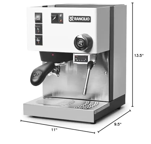Rancilio Silvia Espresso Machine with PID | Pre-Infusion | Shot Timer | 2L (White) - Crema Peaks Coffee