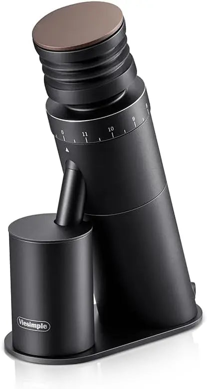 Coffee Grinder, Viesimple Gen 4, Single Dose Burr Coffee Grinders with Magnetic Dosing Cup, Electric Coffee Bean Grinder with Anti-Static Design, Espresso Grinder Compact & Quiet for Home Use Black - Crema Peaks Coffee
