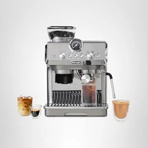 De'Longhi La Specialista Opera Espresso Machine – Cold Brew & Espresso Maker with Smart Tamping, Burr Grinder, Milk Steam Wand/Frother & 19-Bar Pressure – For Lattes & Cappuccinos - Crema Peaks Coffee