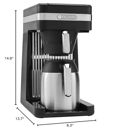 BUNN 55200 CSB3T Speed Brew Platinum Thermal Coffee Maker Stainless Steel, 10-Cup, Black - Crema Peaks Coffee