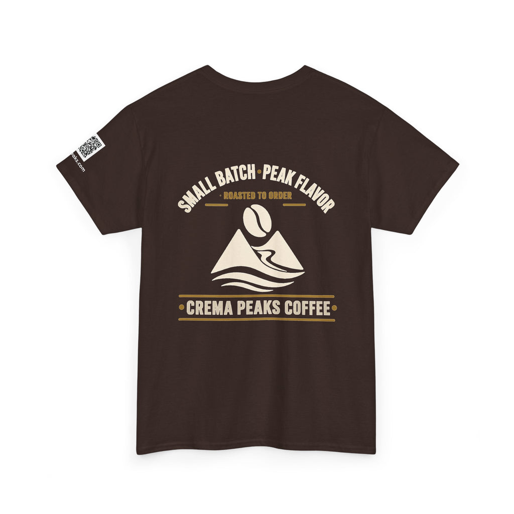 Coffee Tee — "Crema Peaks Coffee" Small Batch Logo T-Shirt