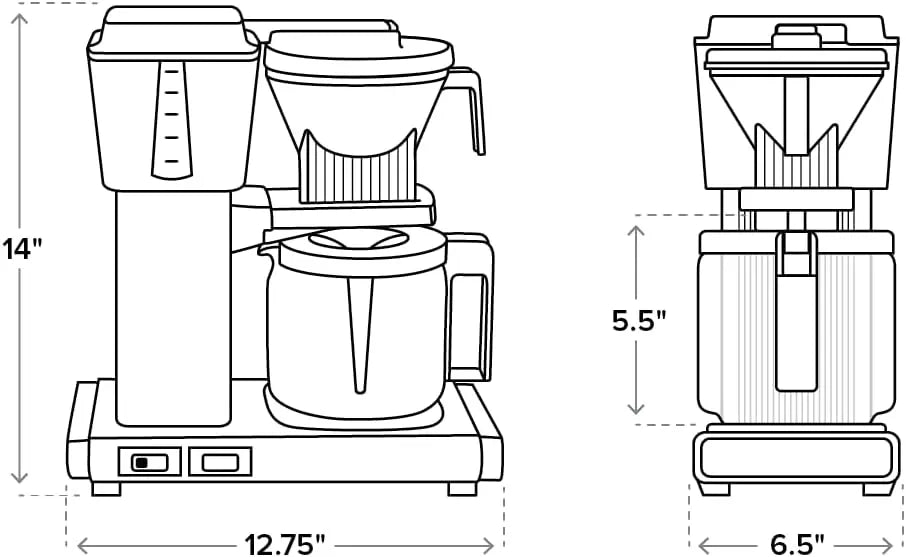 Technivorm Moccamaster 53941 KBGV Select 10-Cup Coffee Maker, Polished Silver, 40 ounce, 1.25l - Crema Peaks Coffee