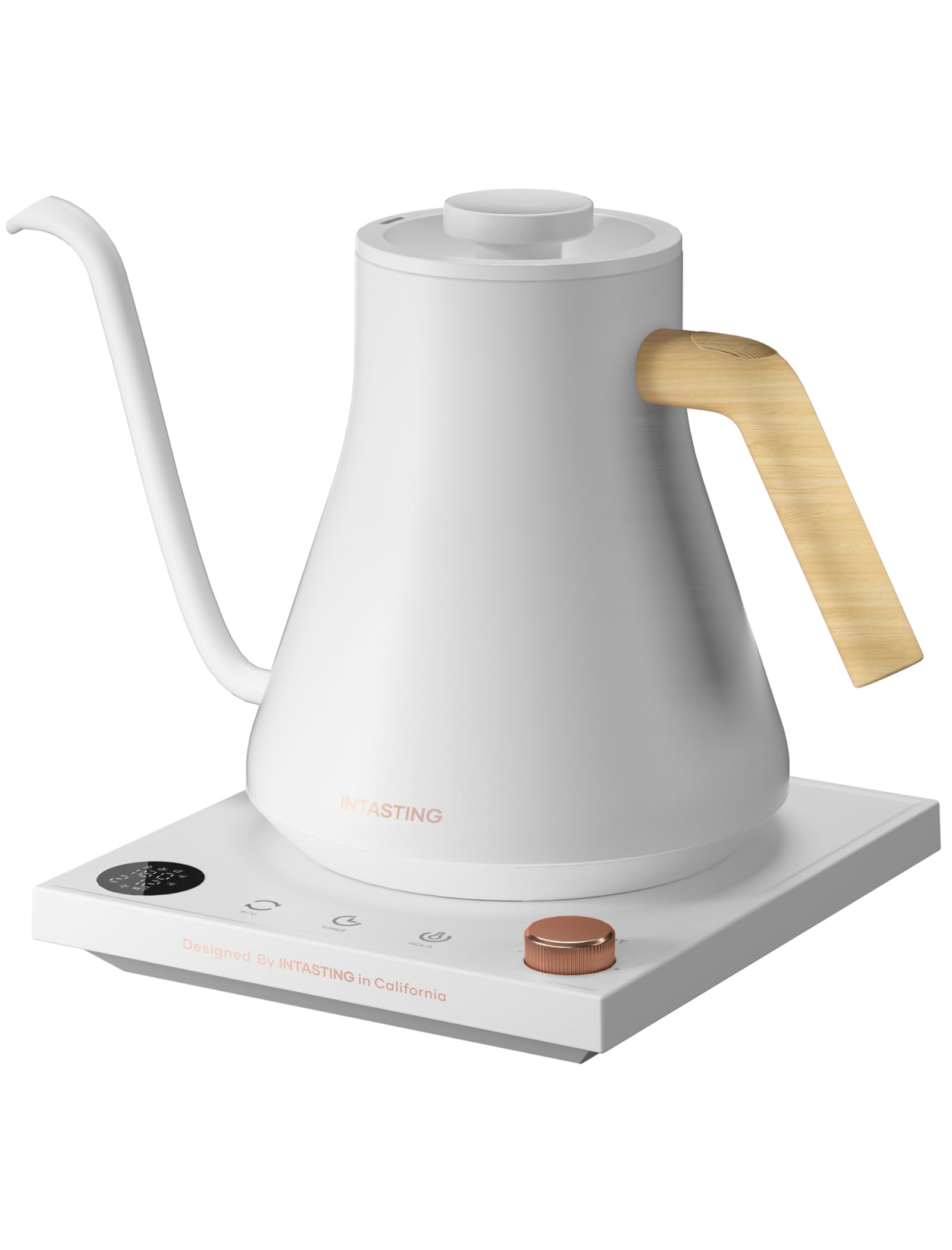 INTASTING Electric Kettles, Gooseneck Electric Kettle, ±1℉ Temperature Control, Stainless Steel Inner, Quick Heating, for Pour Over Coffee, Brew Tea, Boil Hot Water, 0.9L Dark Grey