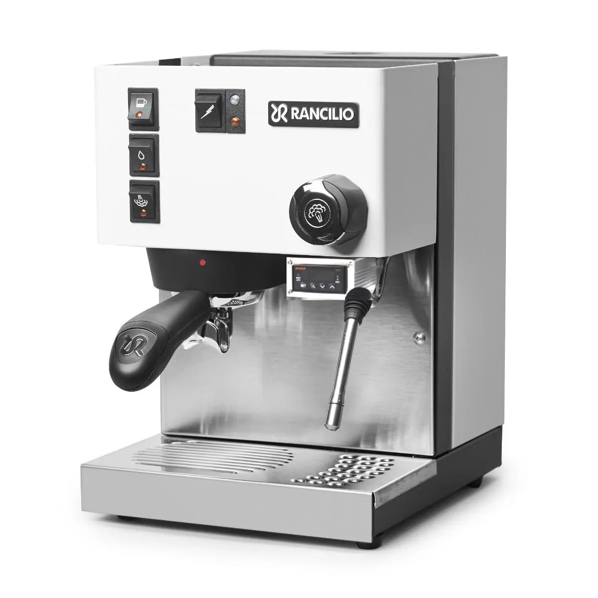 Rancilio Silvia Espresso Machine with PID | Pre-Infusion | Shot Timer | 2L (White) - Crema Peaks Coffee