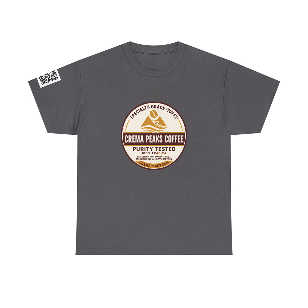 Coffee Logo T-Shirt — "Crema Peaks Coffee" Vintage Badge Tee