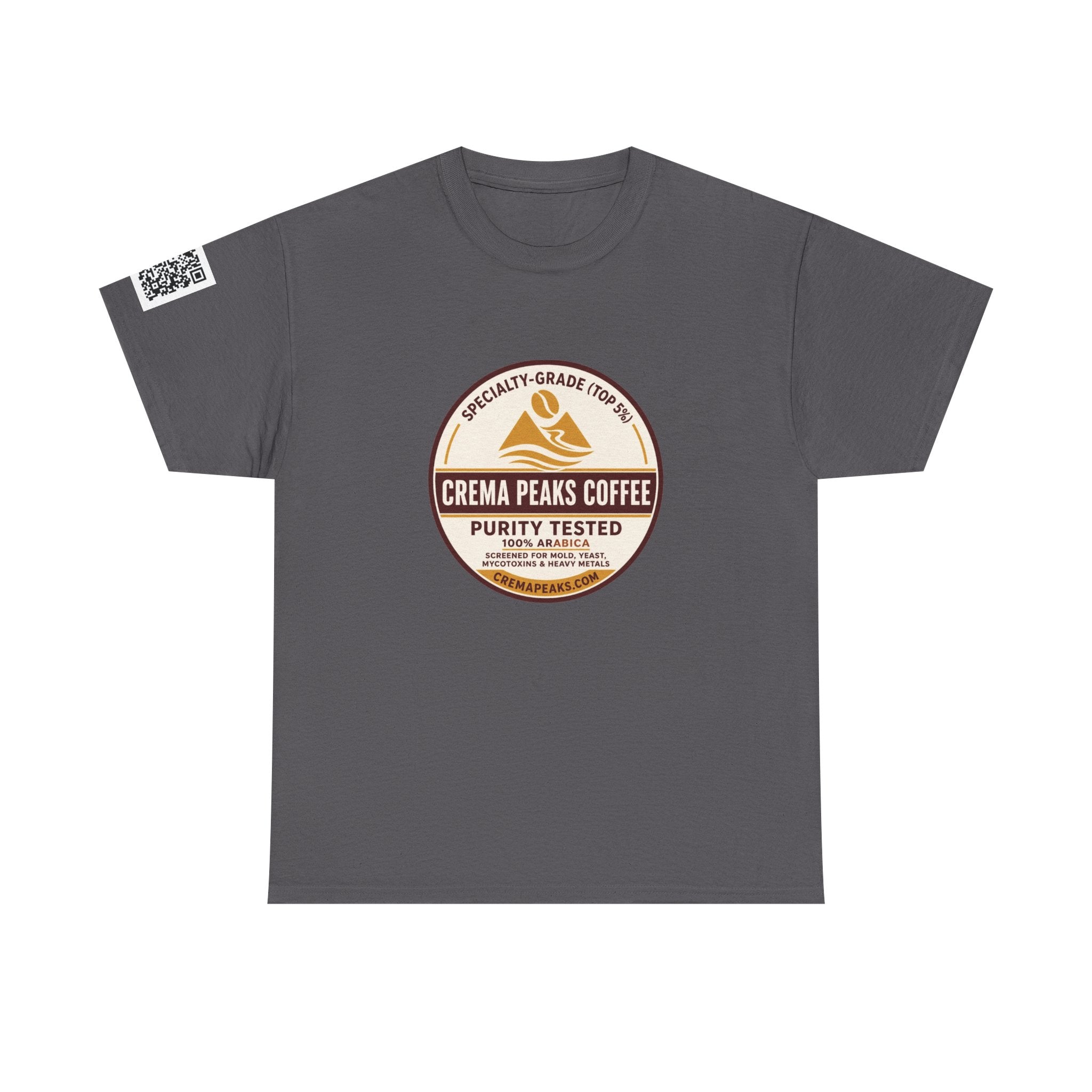 Coffee Logo T-Shirt — "Crema Peaks Coffee" Vintage Badge Tee