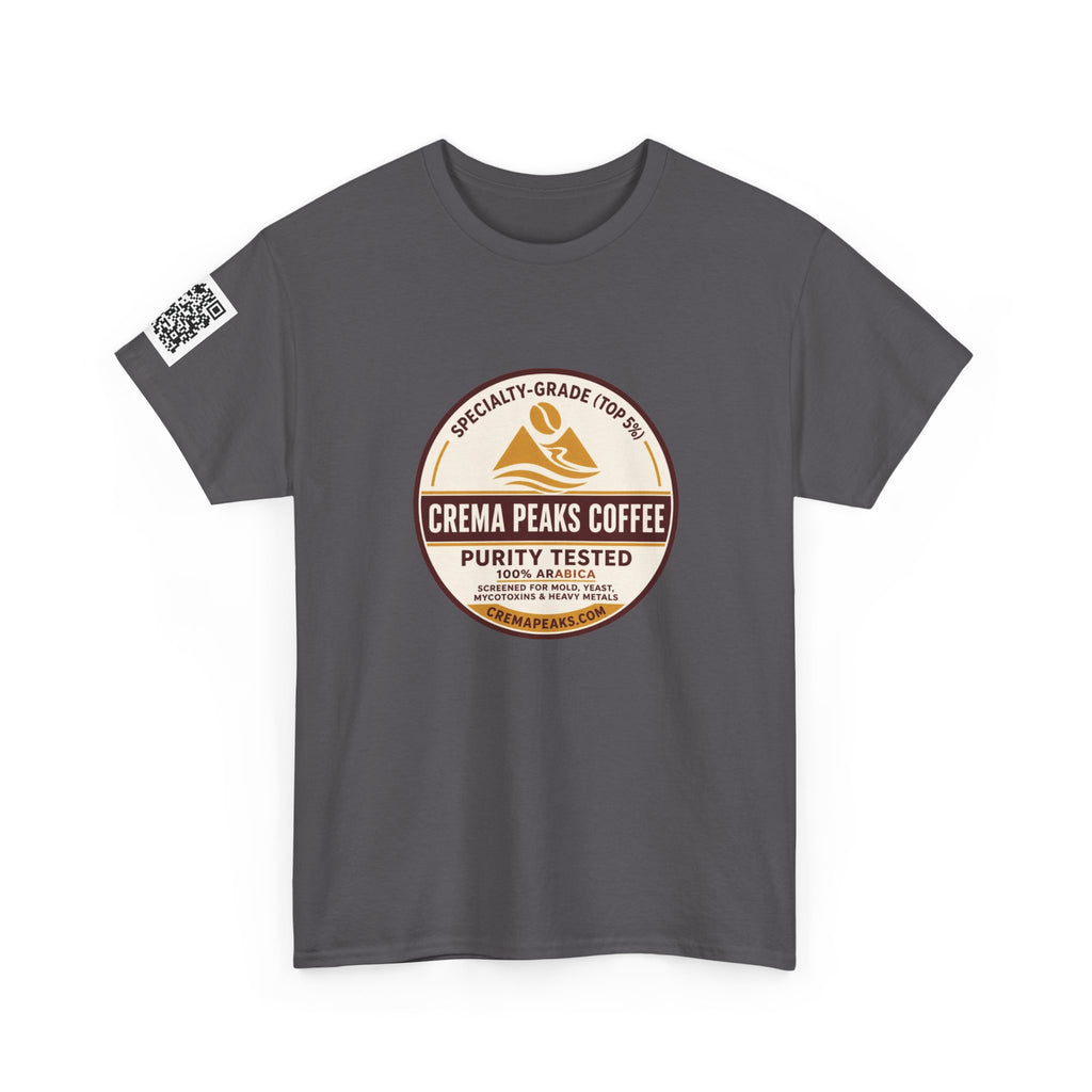 Coffee Logo T-Shirt — "Crema Peaks Coffee" Vintage Badge Tee