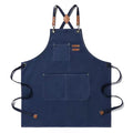 Canvas Cross Back Chef Cotton Aprons for Men Women with Large Pockets - Crema Peaks Coffee