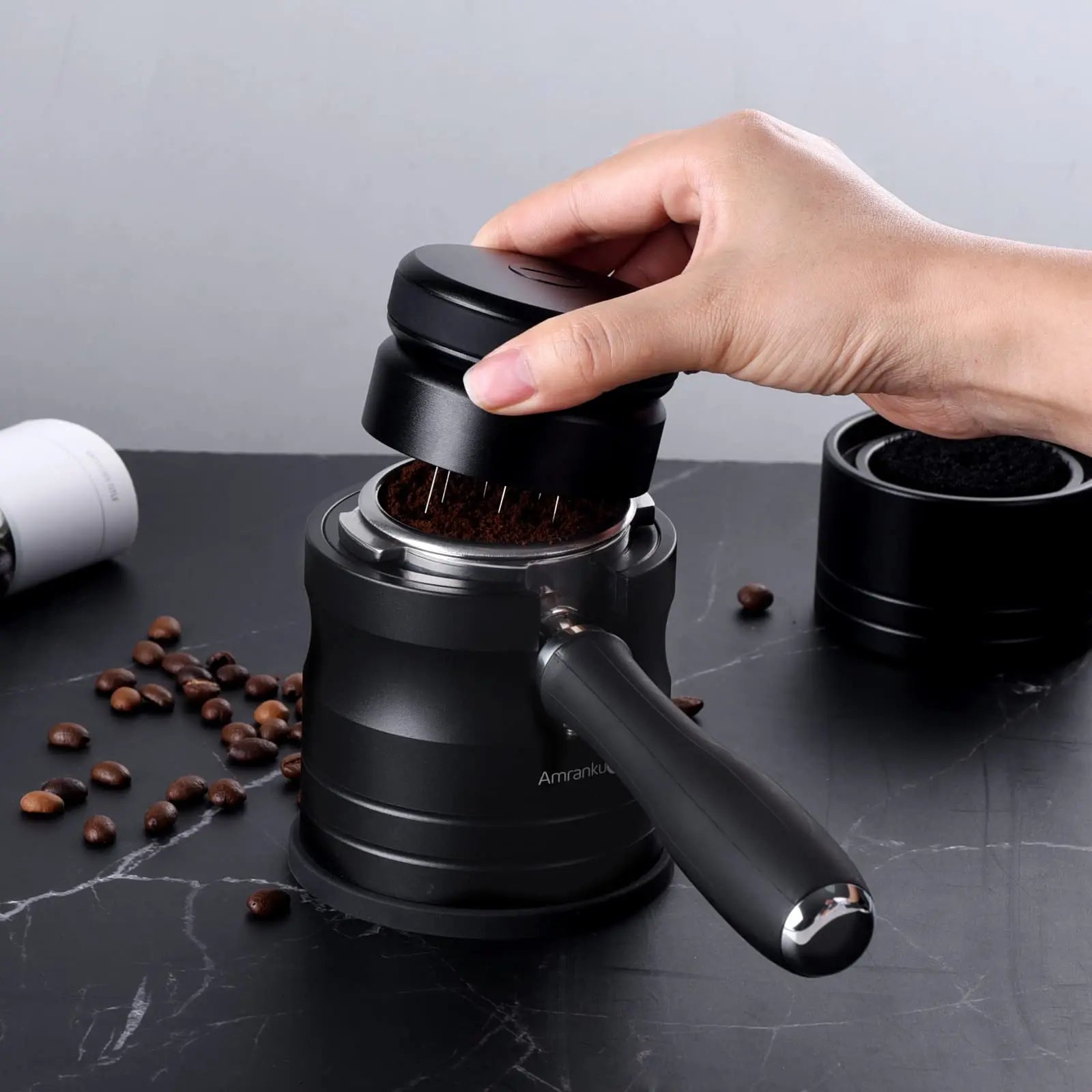 Coffee Portafilter Holder| Espresso Tamper Stand| Aluminum Alloy Espresso Holder| With Non-slip Base| Suitable For Most 58mm Coffee Machin Portafilter| (58mm, Black) - Crema Peaks Coffee