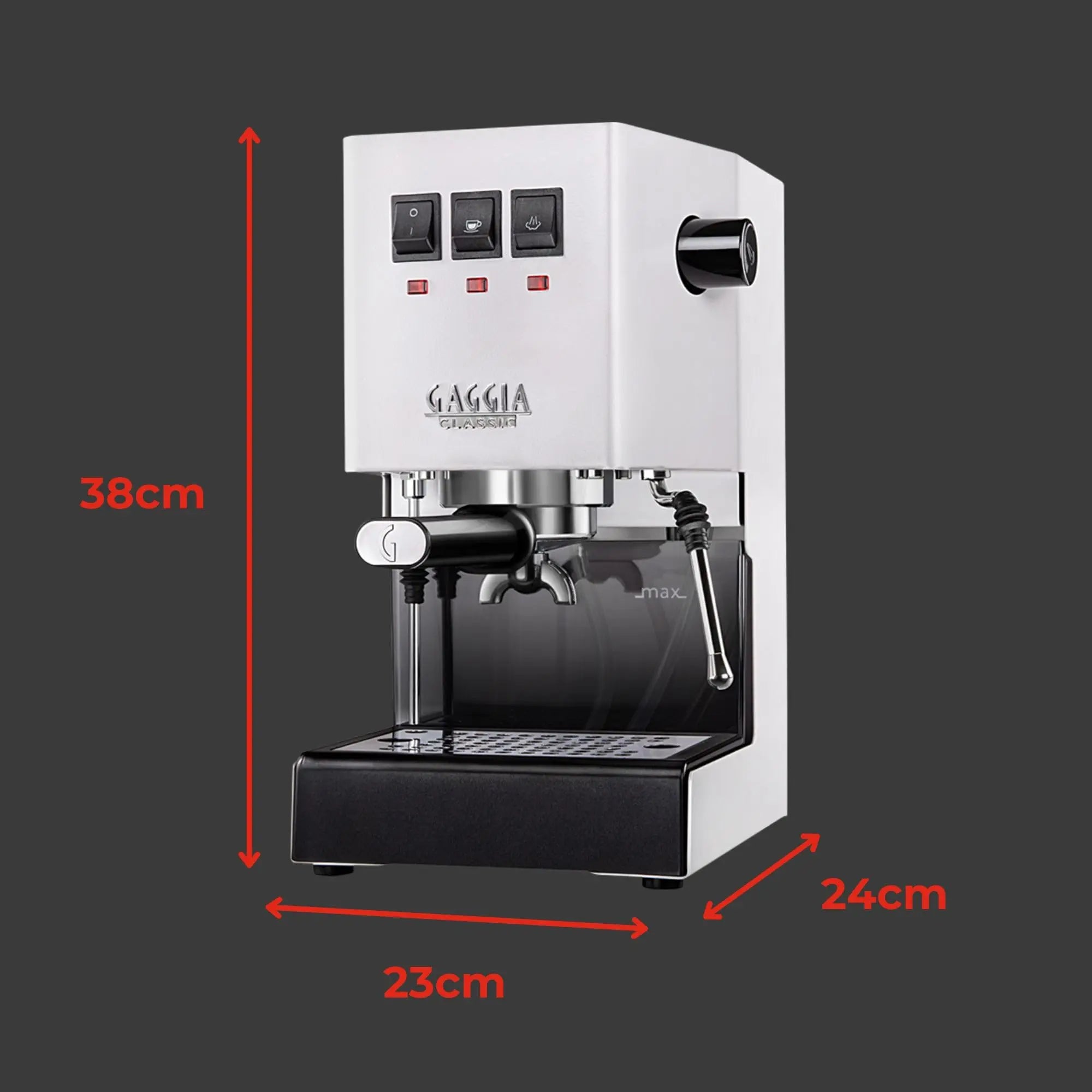 Gaggia RI9380/49 Classic Evo Pro Espresso Machine, Thunder Black, Small - Crema Peaks Coffee