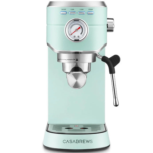CASABREWS CM5418 Espresso Machine 20 Bar, Value, Compact Espresso Maker with Steam Milk Frother, Stainless Steel Coffee Machine with 34oz Removable Water Tank for Cappuccino, Gift for Women or Men, Silver - Crema Peaks Coffee