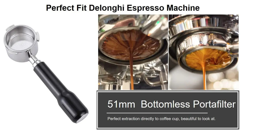 58mm Bottomless Portafilter Compatible with E61 Grouphead Flair 58, ECM, Rocket Espresso Machine Stainless Steel Naked Portafilter with Filter Basket Handle-Wooden, Rosewooden - Crema Peaks Coffee