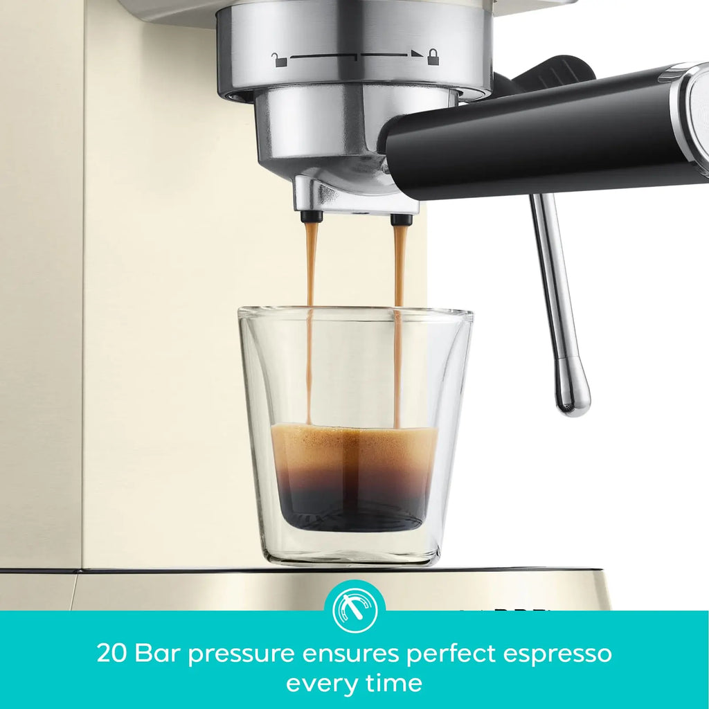 CASABREWS CM5418 Espresso Machine 20 Bar, Value, Compact Espresso Maker with Steam Milk Frother, Stainless Steel Coffee Machine with 34oz Removable Water Tank for Cappuccino, Gift for Women or Men, Silver - Crema Peaks Coffee