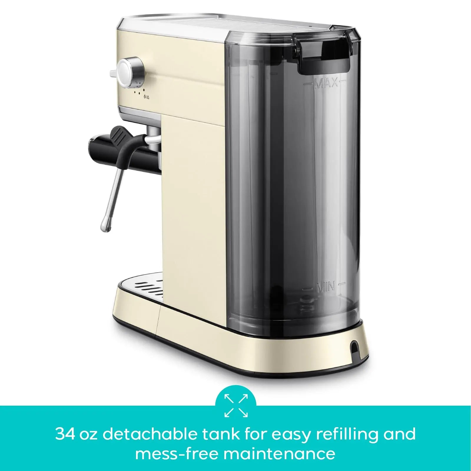 CASABREWS CM5418 Espresso Machine 20 Bar, Value, Compact Espresso Maker with Steam Milk Frother, Stainless Steel Coffee Machine with 34oz Removable Water Tank for Cappuccino, Gift for Women or Men, Silver - Crema Peaks Coffee
