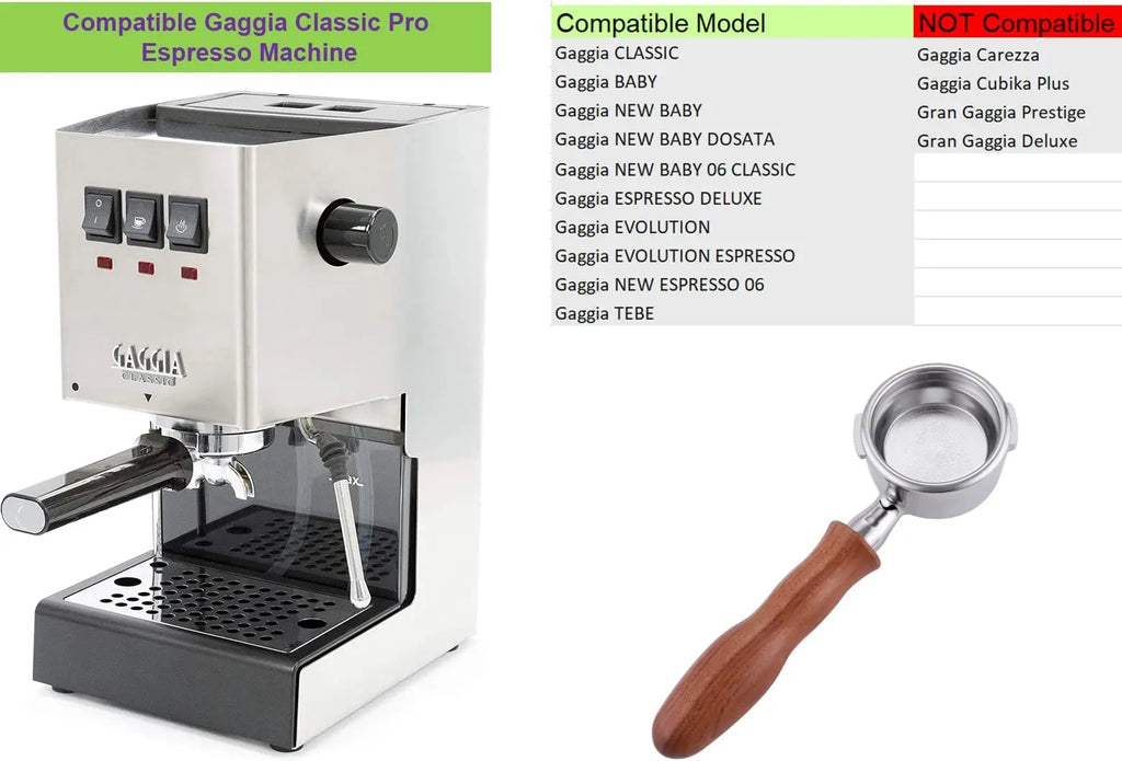 58mm Bottomless Portafilter Compatible with E61 Grouphead Flair 58, ECM, Rocket Espresso Machine Stainless Steel Naked Portafilter with Filter Basket Handle-Wooden, Rosewooden - Crema Peaks Coffee