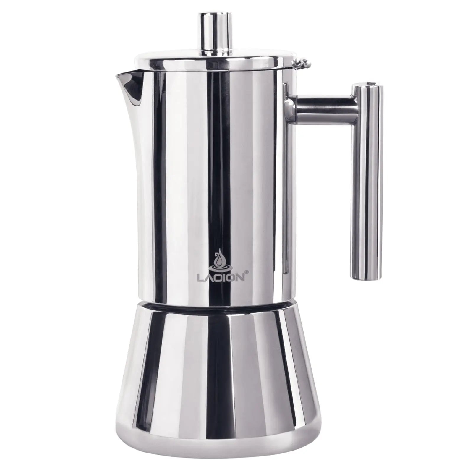 Stovetop Espresso Maker, 6Cup 10 oz Moka Pot, Stainless Steel Cuban and Italian Coffee Maker for Cafetera Cubana, Greca De Cafe Induction Stovetop Compatible, Coffee Gift for Home Travel - Crema Peaks Coffee