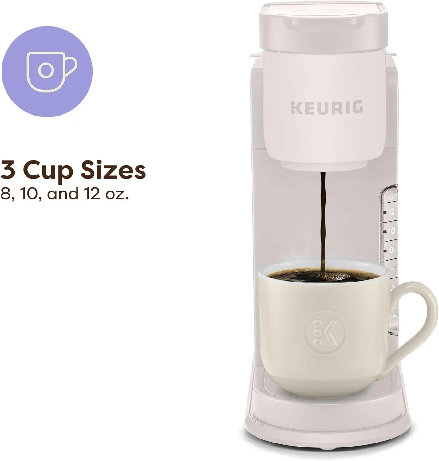 Keurig K-Express Single Serve K-Cup Pod Coffee Maker, 3 Brew Sizes, Strong Button Feature, 42oz Removable Reservoir, Warm Stone - Crema Peaks Coffee