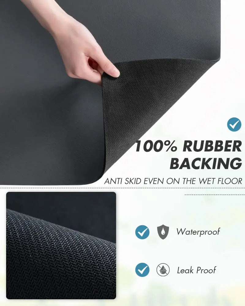 Coffee Mat Hide Stain Rubber Backed Absorbent Dish Drying Mat for Kitchen Counter -AMOAMI Mat Fits Under Coffee Maker or Machine - Crema Peaks Coffee